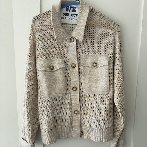 Anthropologe | Two-Pocket Crochet Sweater Cardigan | 2XL | NWOT - Picture 4 of 7